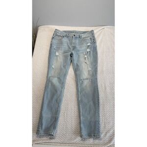 Dr. Denim Skinny Jeans Mens 36x30 Light Wash Distressed Ripped Denim 4599